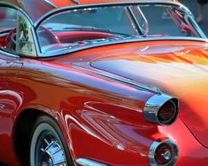 Vintage Car Show Photographs, vibrant colors, eclectic styles, outdoor setting, photography