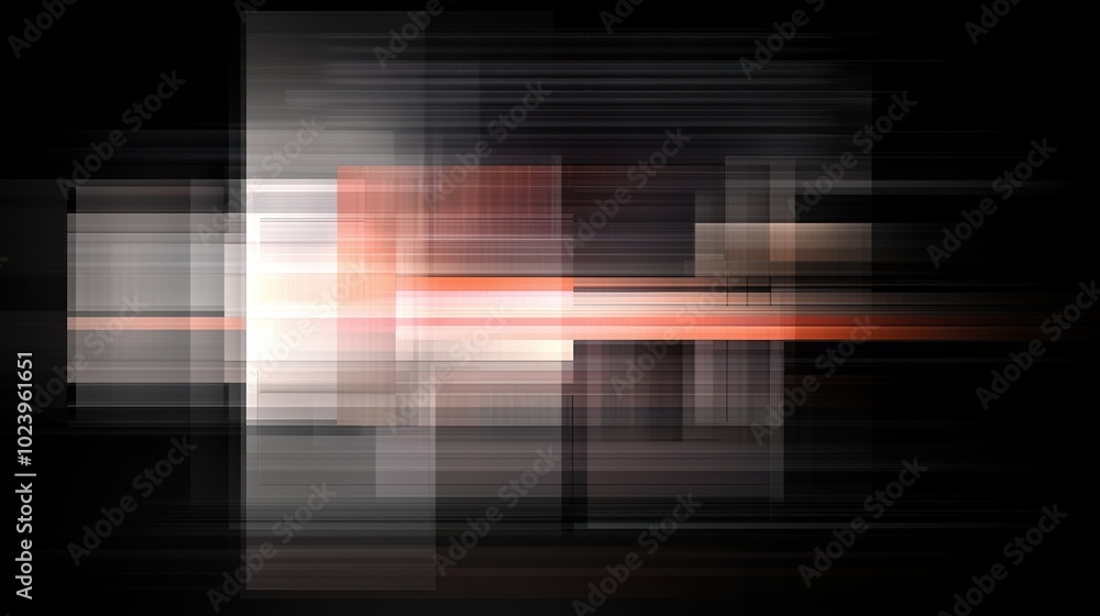 Poster black and white image with a lot of white and red lines. the image is abstract and has a lot of text