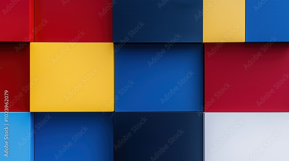 Poster colorful image of blocks in various colors. the blocks are arranged in a way that creates a pattern.