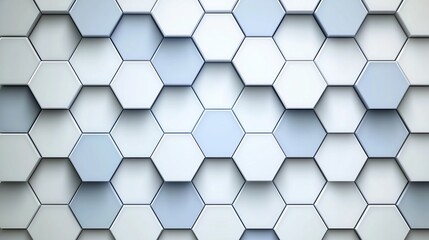 White and blue hexagonal patterned wall. The pattern is made up of white and blue squares