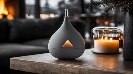 Modern Aromatherapy Diffuser in Cozy Living Room