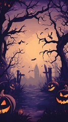 Fototapeta premium Halloween decoration background template illustration. banner, copy space, spooky background