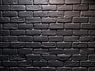 Obraz premium Black Painted Brick Wall Background for Creative Photography and Design