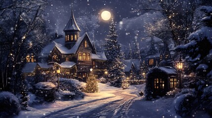 Fototapeta premium Christmas night scene