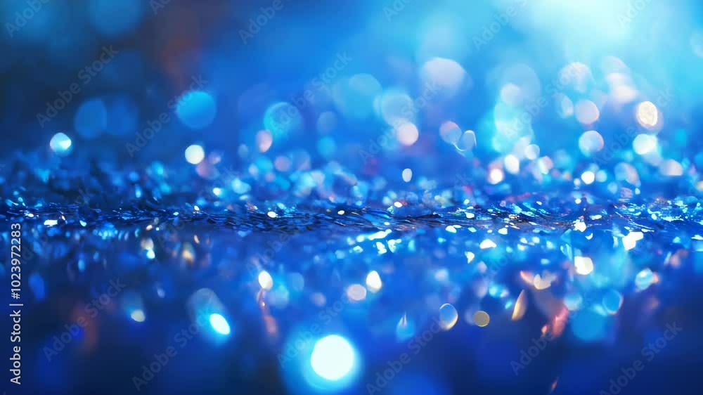 Aufkleber a mesmerizing abstract image featuring a blend of blue and gold bokeh lights with a glittery surface