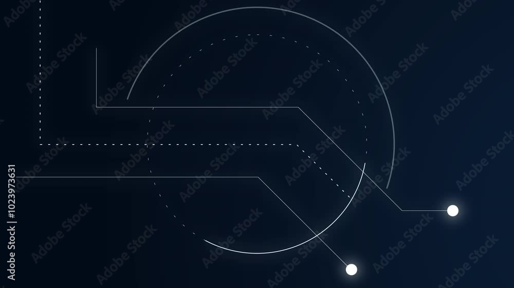 Poster Abstract Circle and line HUD technological futuristic elements.
