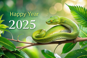 Obraz premium Year of the snake 2025 according to the eastern calendar. chinese new year, snake, animal, chinese culture