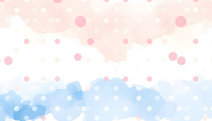 Watercolor seamless pattern polka dot pastel color. Hand drawn illustration isolated on white background. Perfect for wrapping paper, wallpaper, fabric or nursery textile isolated with white highlig