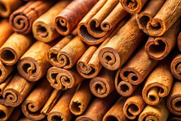 A close-up of swirling cinnamon sticks, emitting a warm fragrance, perfect for enhancing culinary themes and inspiring delicious food possibilities in the kitchen.