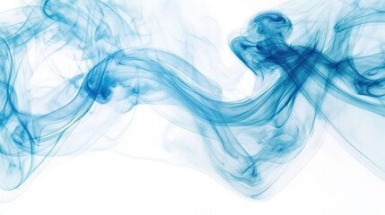 Fototapeta premium Blue Smoke on White Background