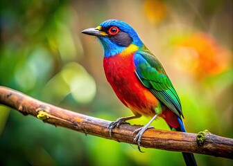 Obraz premium Close-Up of a Colorful Bird in High Dynamic Range for Nature Photography Enthusiasts