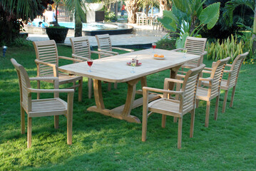 Set of Teak garden furniture outdoor, Teak garden furniture