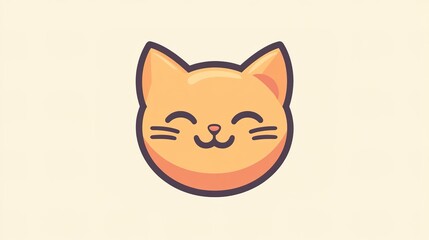 Adorable Smiling Cat Logo Design