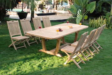 Set of Teak garden furniture outdoor, Teak garden furniture