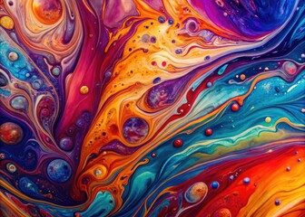 Obraz premium Colorful Abstract Fluid Art Background - Acrylic Paint Pour Medium for Creative Projects