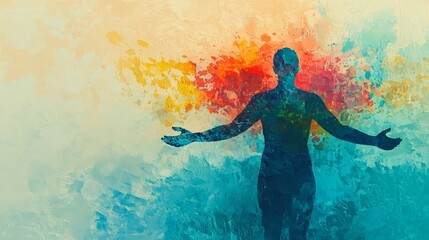 Naklejka premium Artistic interpretation exploring deep themes of emotion, identity, and culture, vibrant colors and intricate details create a captivating visual narrative.