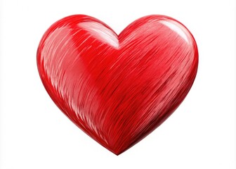 A delightful hand-drawn red heart, essential for conveying love, ideal for weddings, Valentine's Day, and Mother's Day. Perfect for expressing deep emotions and sentiments.