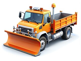 Snow plow truck clipart ideal for winter weather graphics, snow removal illustrations, and road maintenance design projects. Perfect for conveying efficient winter services visually.