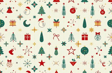 Seamless pattern of Christmas images	

