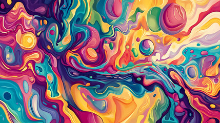 Abstract liquid motion for graphic design. Psychedelic Art. Illustration