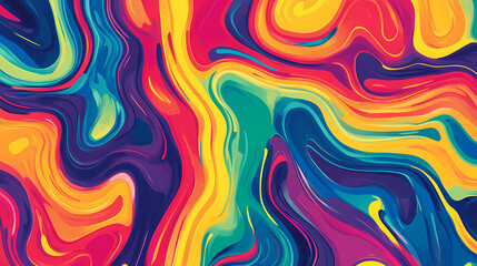 Obraz premium Abstract, psychedelic pattern in rainbow colors. Psychedelic Art. Illustration