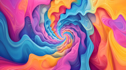 Abstract psychedelic swirls in vibrant hues generative ai. Psychedelic Art. Illustration