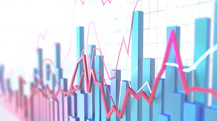 Fototapeta premium Stock Chart icon stock market 3D