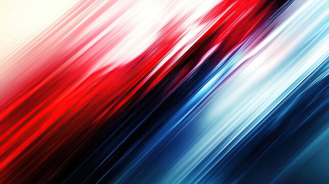 Fototapeta Abstract background with red, blue, and white colors, a futuristic technology concept, with motion blur