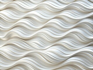 Obraz premium An elegant, seamless wave texture in monochromatic white, ideal for sophisticated design projects, providing a refined background that enhances aesthetics and visual harmony throughout.