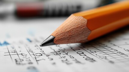 yellow pencil and Graphical representation of mathematical functions