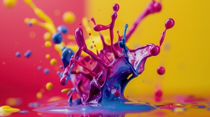 Fototapeta premium Vibrant Splash of Colorful Paint Abstract Design