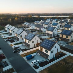 Fototapeta premium Neighborhood with solar panels