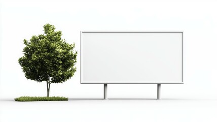 Fototapeta premium Billboard Mockup. Isolated PNG, design template. Advertisement or object for a project.
