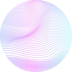 Circle line mesh wave gradient design element vector