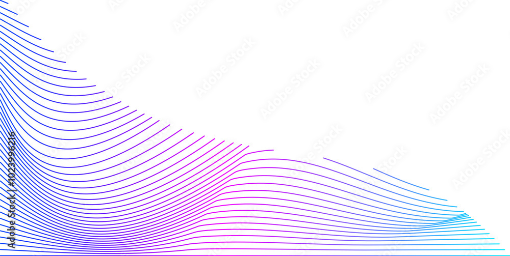 Wall mural corner line mesh wave gradient design element vector