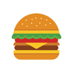 High-quality hamburger vector illustration perfect for food-themed designs and marketing materials.
