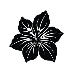 A stunning black vector illustration of a Hawaiian flower, perfect for various design projects.