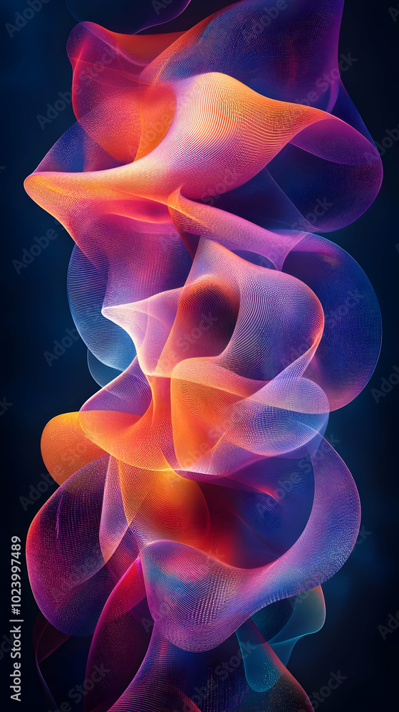 Poster colorful abstract background with flowing lines and dynamic shapes