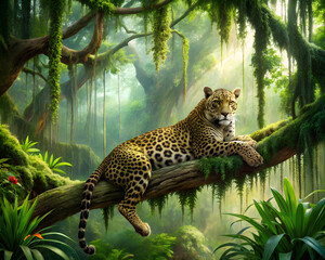 leopard in the tree