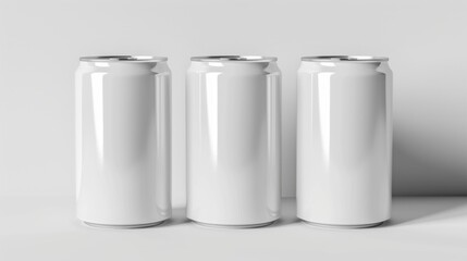 3 empty white cosmetic bottles