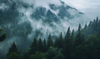 View of the forest from the mountain.
