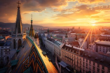 Fototapeta premium St. Peter's Basilica at sunset, Vatican City, Rome, Italy