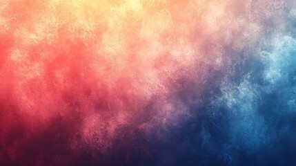 Abstract background with vibrant red, orange, and blue color gradient and soft, cloudy texture.