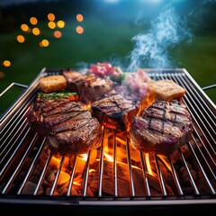 grilled meat on the grill