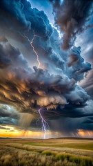 lightning over the storm
