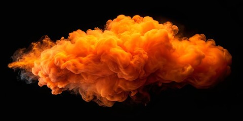 An Abstract Cloud of Orange Ink Drifts in a Dark Void, Its Form Unbound by Gravity, Suggesting a Moment of Unbridled Creative Energy