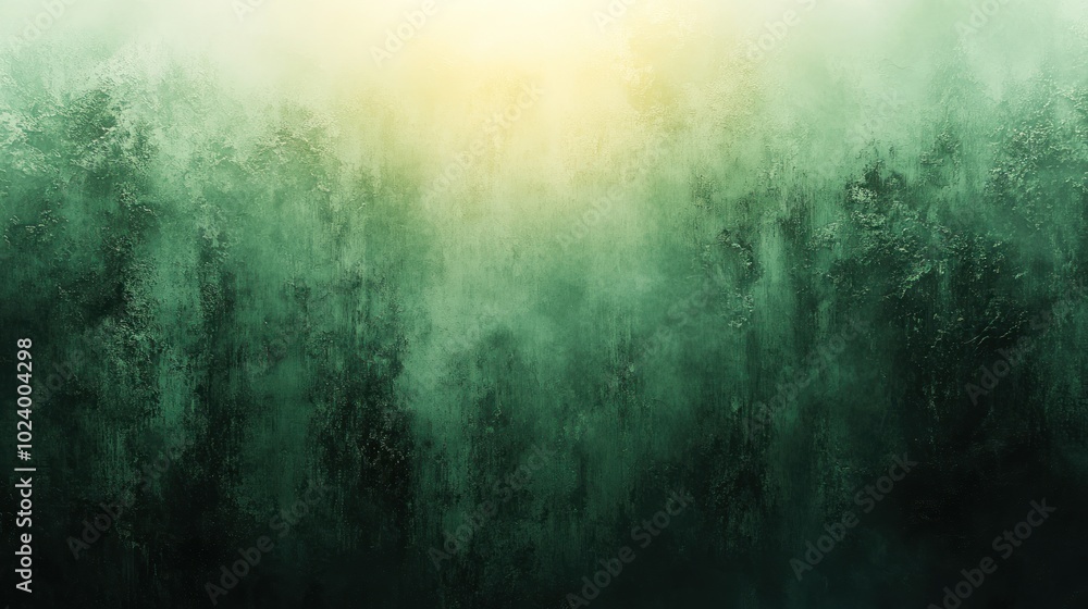 Poster a soft, ethereal green background with a subtle light source at the top, creating a sense of mystery