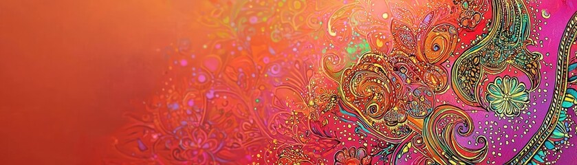 Naklejka premium A vibrant abstract design featuring intricate patterns and harmonious colors, perfect for creative projects and digital backgrounds.