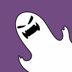 ghost cartoon on purple background