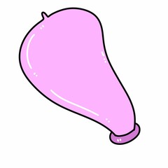 pink condom cartoon on white background